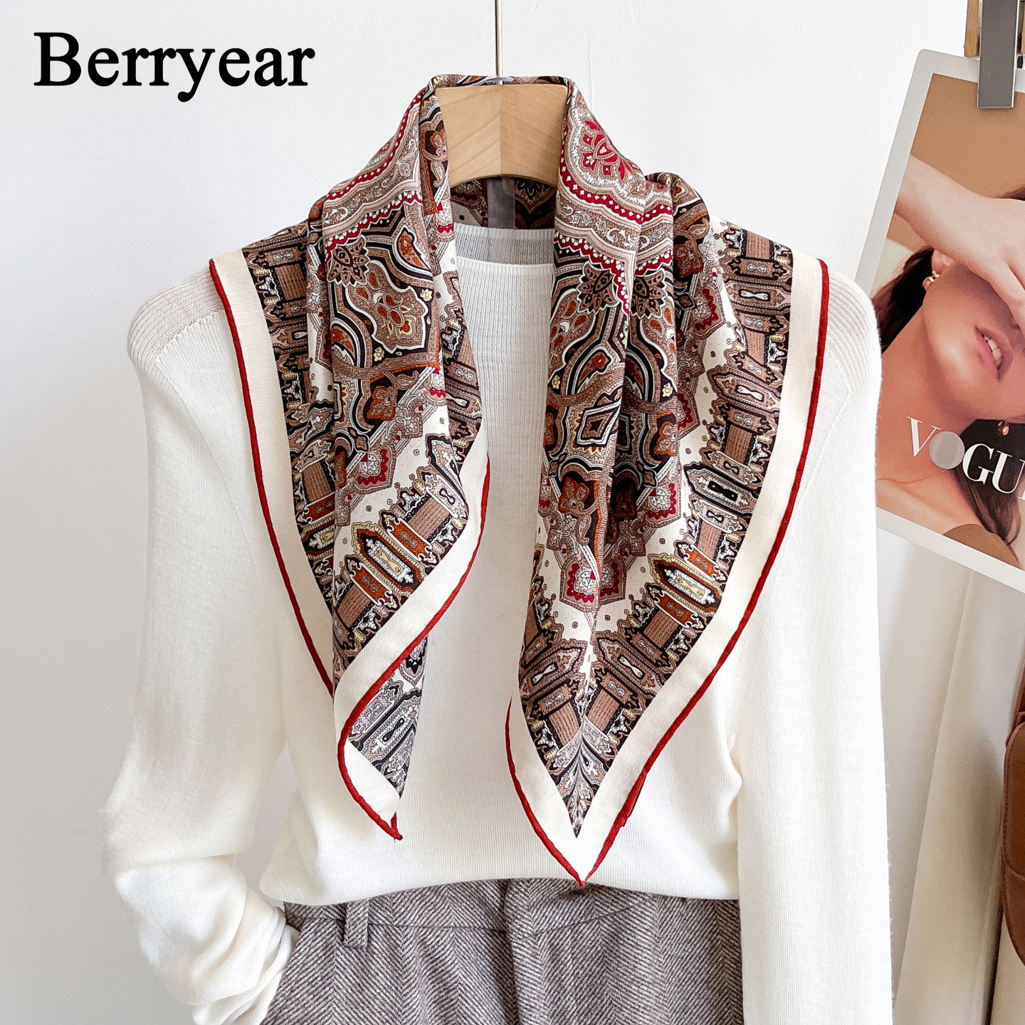 真丝羊毛围巾丝巾高级感丝毛方巾