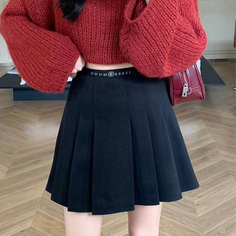 欣荣灰色2024秋冬新款毛呢料高腰百褶裙数字松紧A字短裙百搭显瘦,女装/女士精品,半身裙,淘宝优惠券,粉丝福利购,淘宝优惠卷