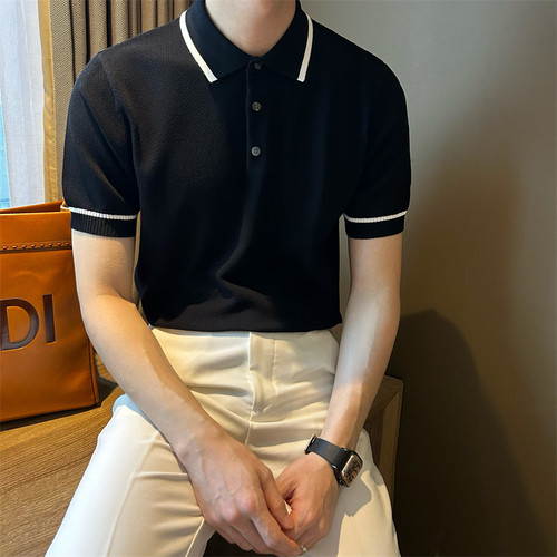 NR先生夏季短袖拼色男polo衫