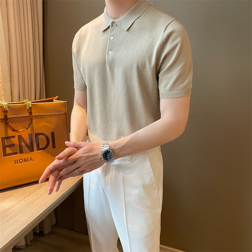 短袖日常通勤纯色男polo衫