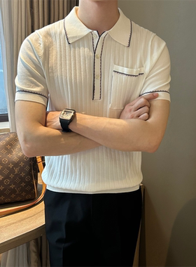 NR先生夏季短袖拼色男polo衫