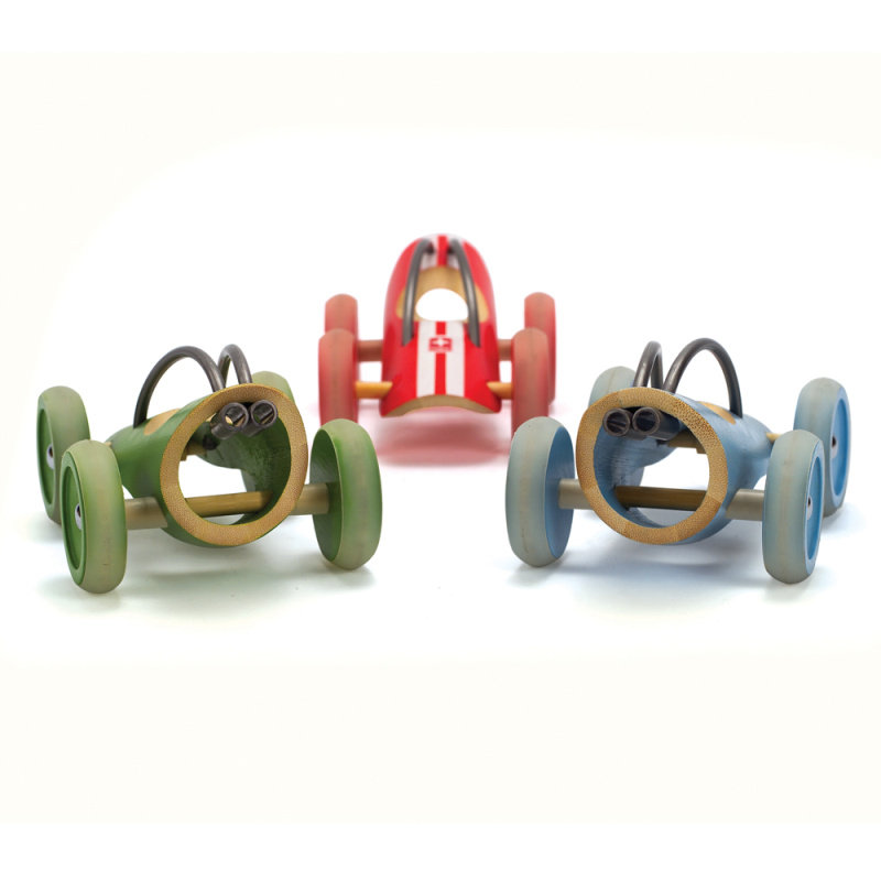 hape 竹制E族赛车迷你小车环保车模早教启蒙认知益智儿童玩具