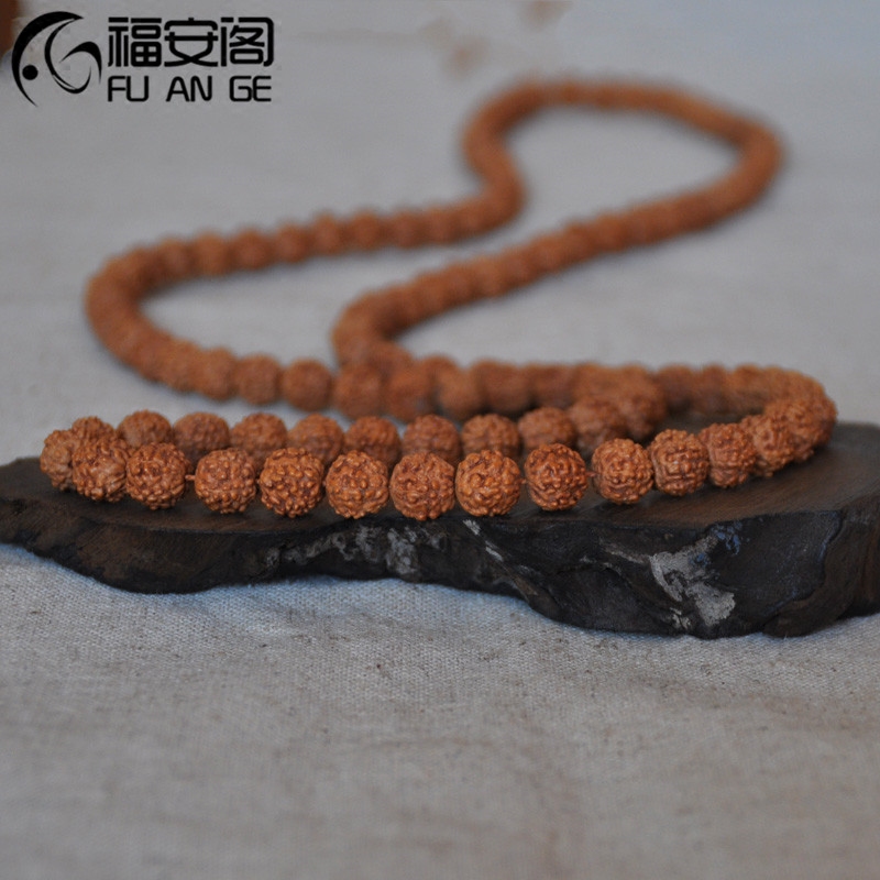 福安阁 DIY红皮五瓣六瓣小金刚菩提子麒麟纹佛珠高密肉纹手链/条