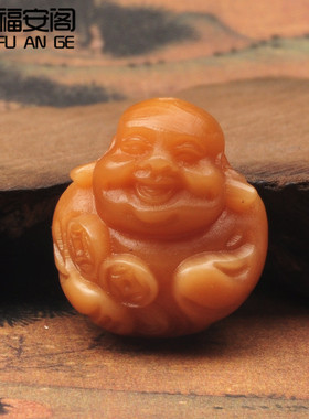 diy菩提根手串背云弥勒佛吊坠