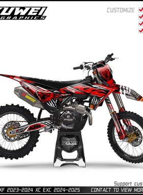 适用于KTM SXF 2023-2024 EXC 2024-2025越野摩托车贴花贴纸版画