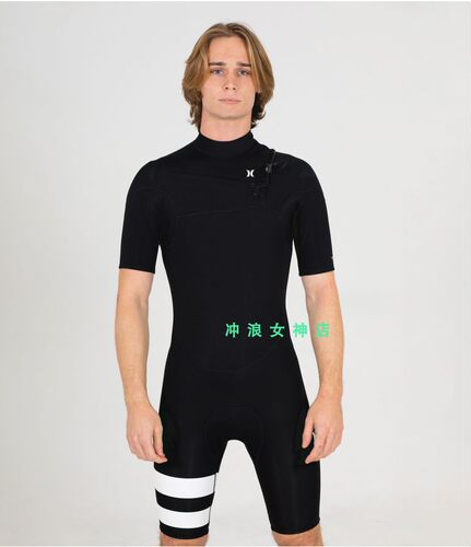 现货hurley 冲浪2mm防寒服湿衣潜水服浮潜连体短袖保暖防晒秋冬男