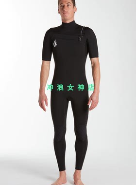 Volcom2mm短袖全身冲浪防寒衣潜水服湿衣浮潜男黑色 Surf wetsuit