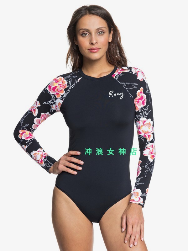 roxy遮肚显瘦长袖连体速干水母衣