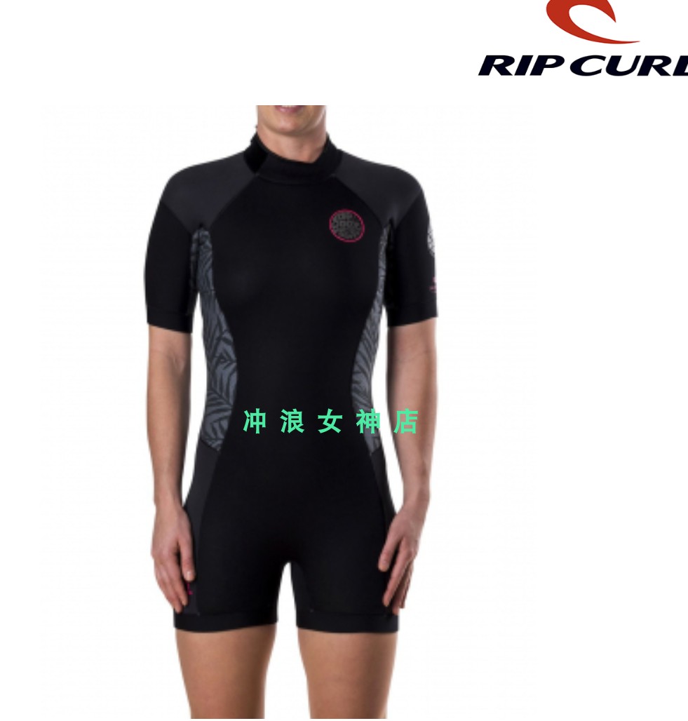 现货RIP CURL2mm短袖防寒服湿衣潜水服半身连体女Shorty Wetsuit