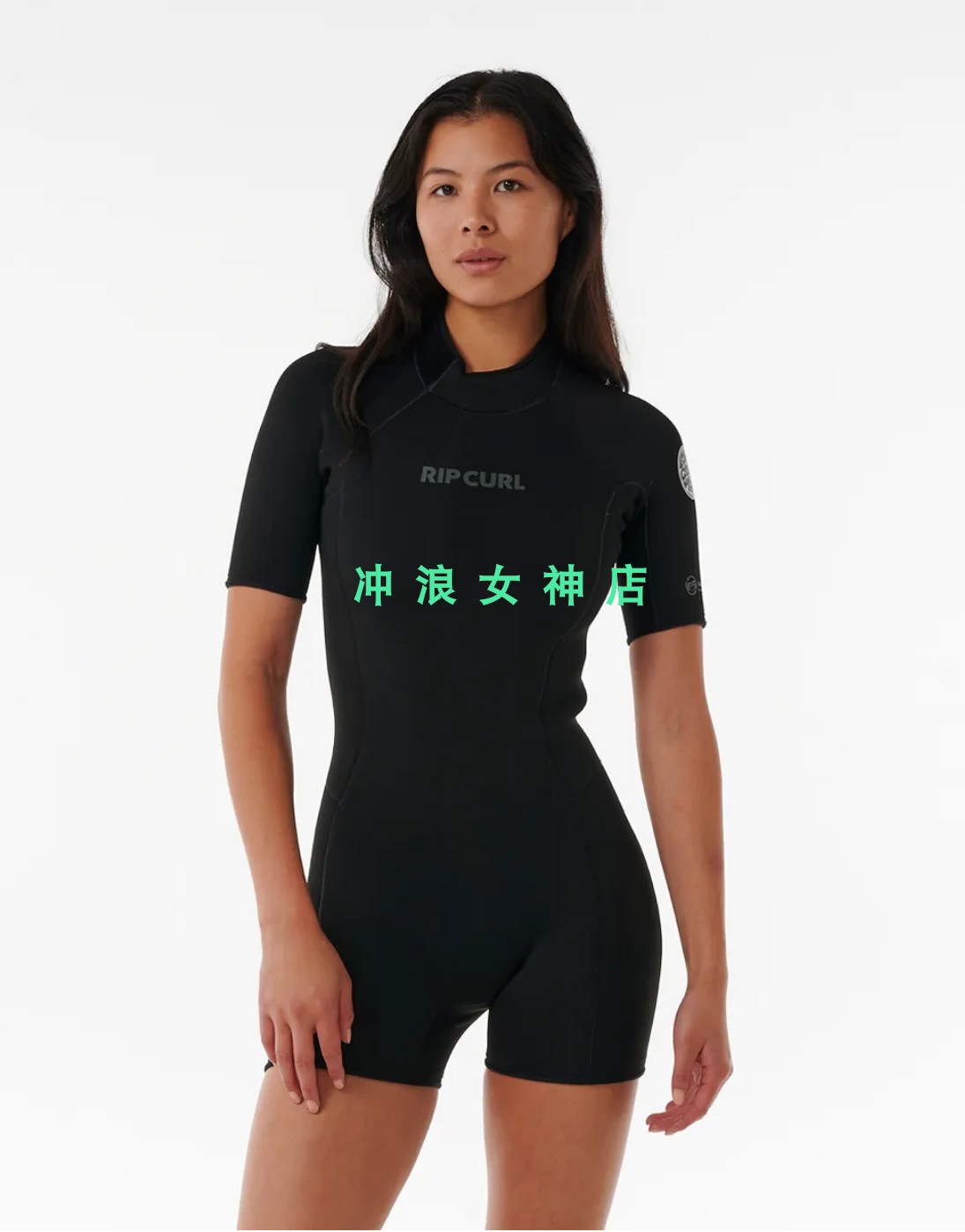Rip Curl2mm冲浪防寒服潜水服湿衣连体半身黑色防晒女Dawn Patrol