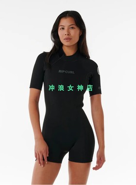 Rip Curl2mm冲浪防寒服潜水服湿衣连体半身黑色防晒女Dawn Patrol
