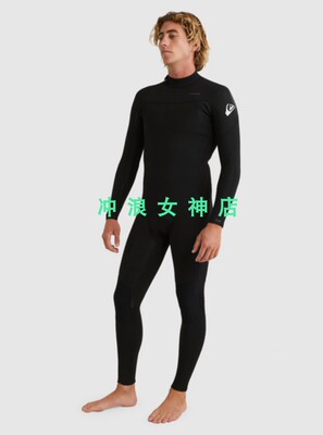 美国Quiksilver3mm全身冲浪防寒服潜水服湿衣背后拉链男冬Wetsuit