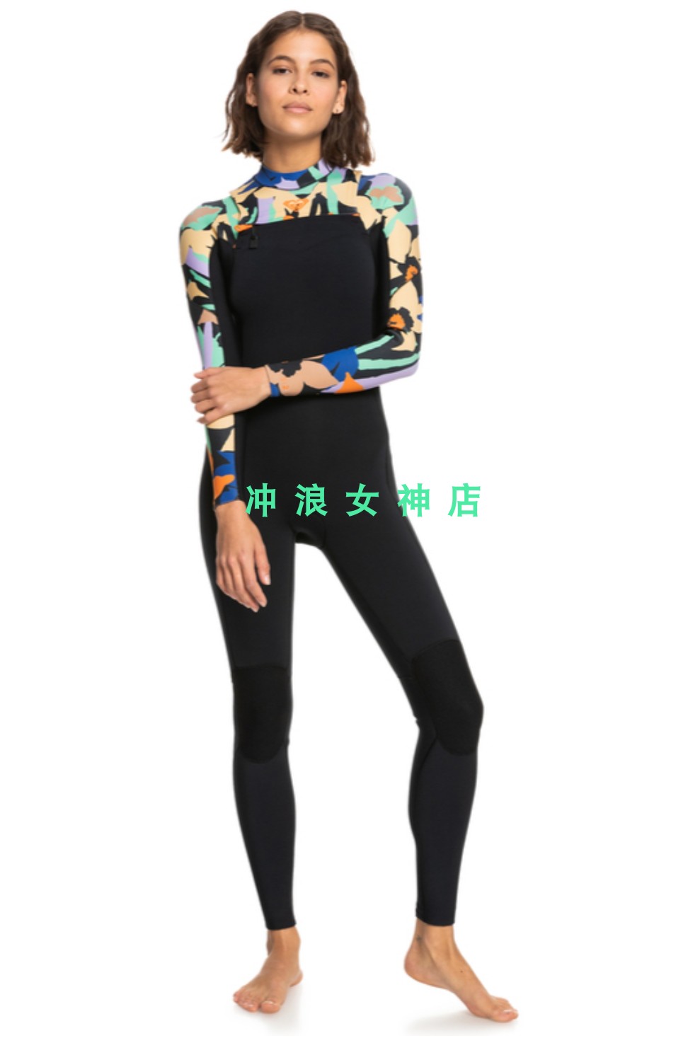 24款Roxy3mm4mm风筝冲浪全身防寒服湿衣潜水服浮潜长袖防磨保暖女