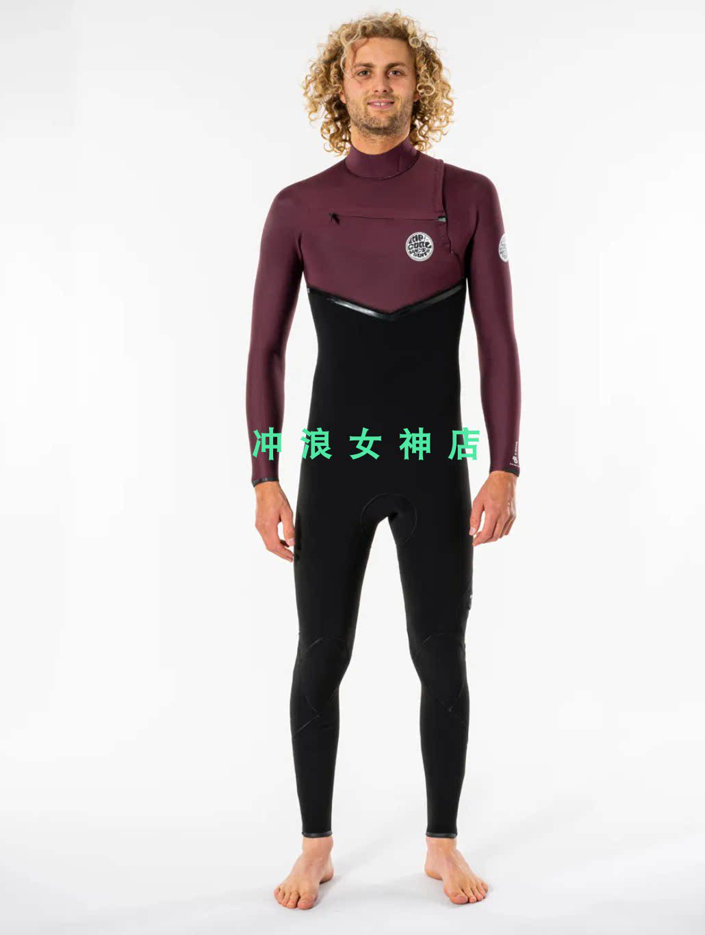 rip curl3mm4mm全身冲浪防寒衣湿衣潜水服防水保暖前胸拉链男冬季