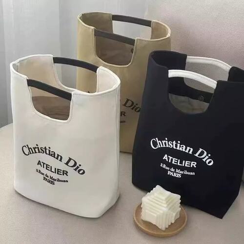 字母帆布托特包大容量便当包