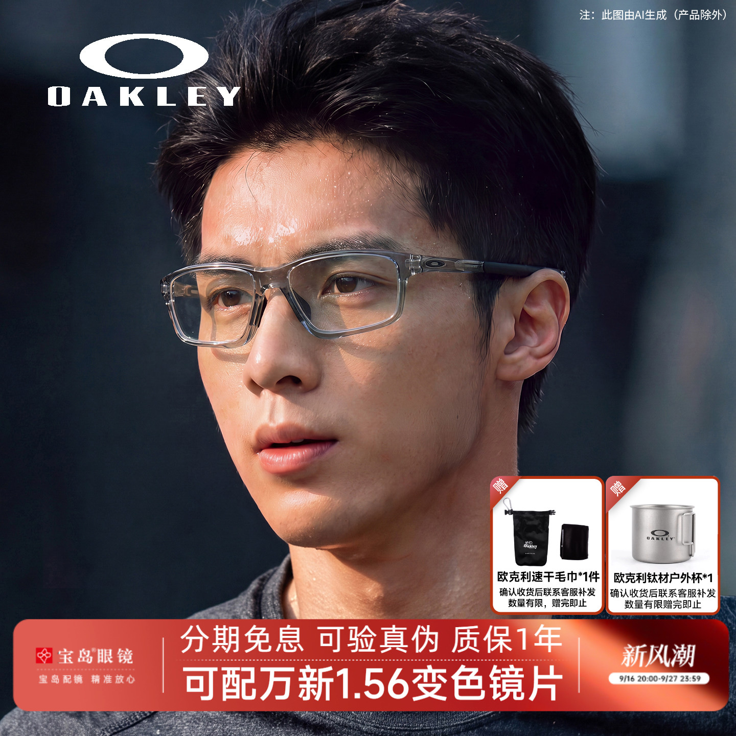 欧克利运动光学镜架可配变色镜片图片