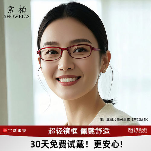 索柏防蓝光女士舒适宝岛老花镜