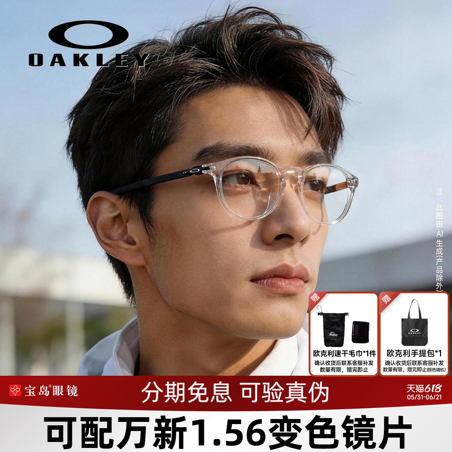 姆巴佩同款Oakley欧克利眼镜运动男士可配变色近视镜片8149/8105