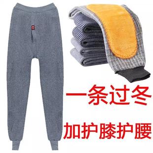 男士 高腰加肥加大绒裤 保暖裤 护膝护腰宽松打底裤 加绒加厚棉裤 冬季