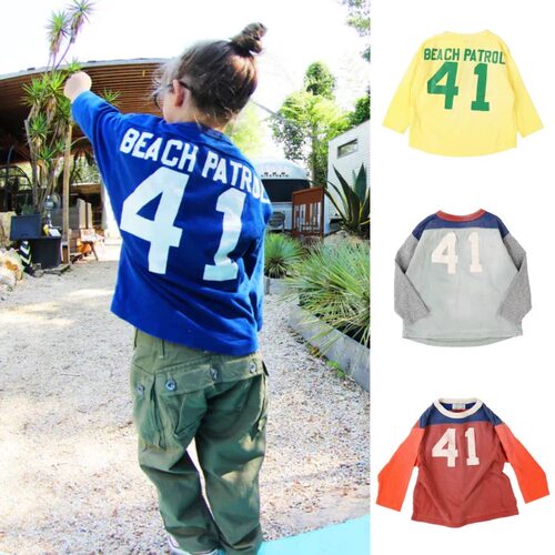 日系潮牌童装｜原/26春夏新款男女童通用数字41长袖圆领T