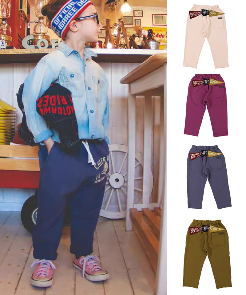 日系潮牌童装｜原/25秋冬男女童通用亲子款旗帜卫裤
