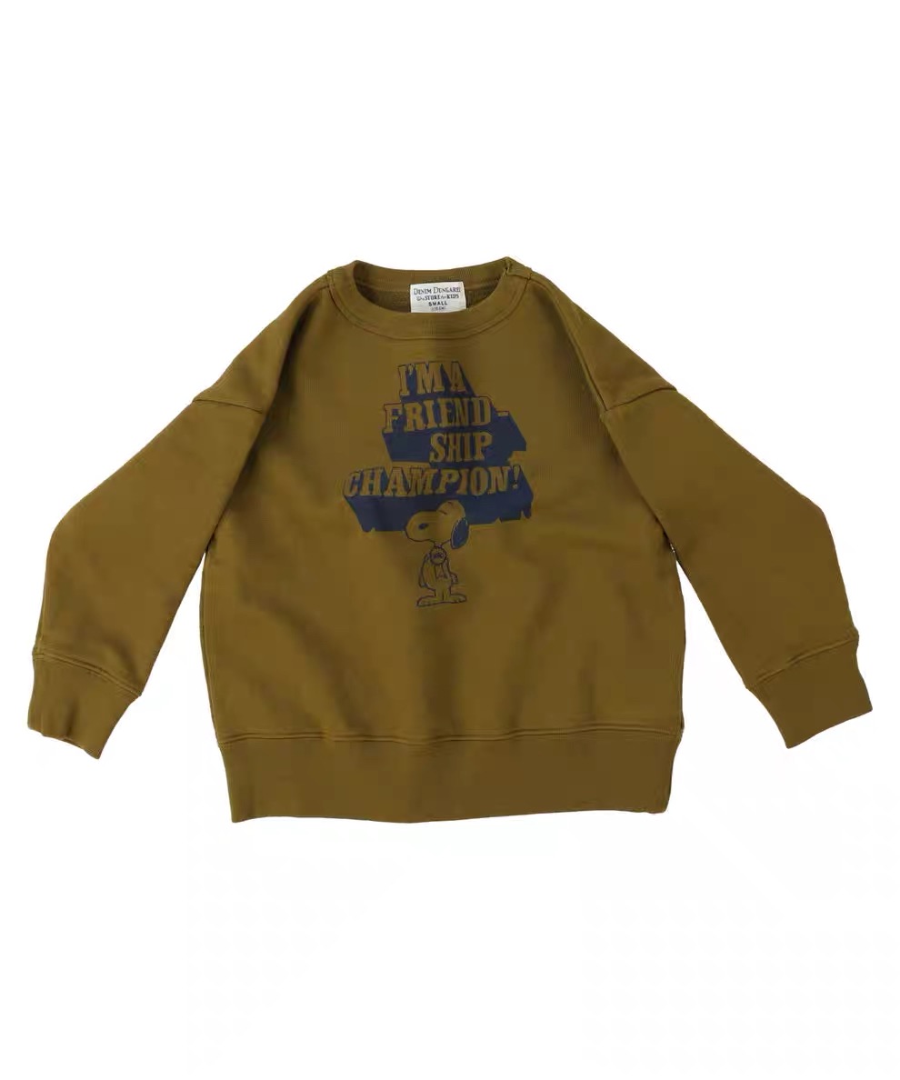 日系潮牌童装｜原/25秋冬男女童通用亲子字母史小狗后背勋章卫衣