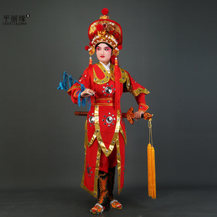 戏曲花木兰豫剧戏剧服装古装舞台演出服木兰衣武将 改良靠 木兰服