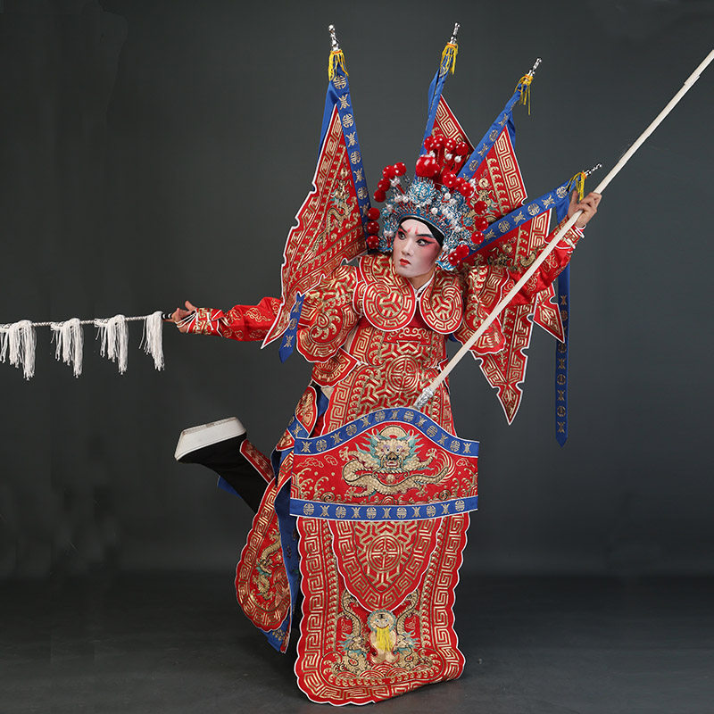 平丽缘戏装霸王武生靠武将专业演戏曲服装舞台装京剧男大靠全套_虎窝淘