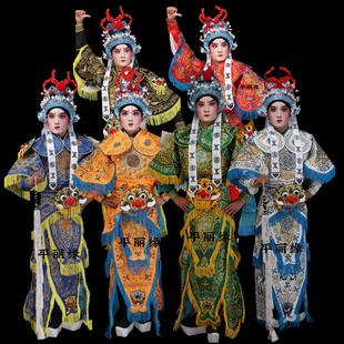 戏曲演出男改良靠男软靠京剧戏剧舞台服装 武生武将将军男靠虎头靠