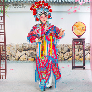 戏曲女靠京剧服饰戏剧服装武旦女改良靠 软靠 女将小靠戏装改良靠