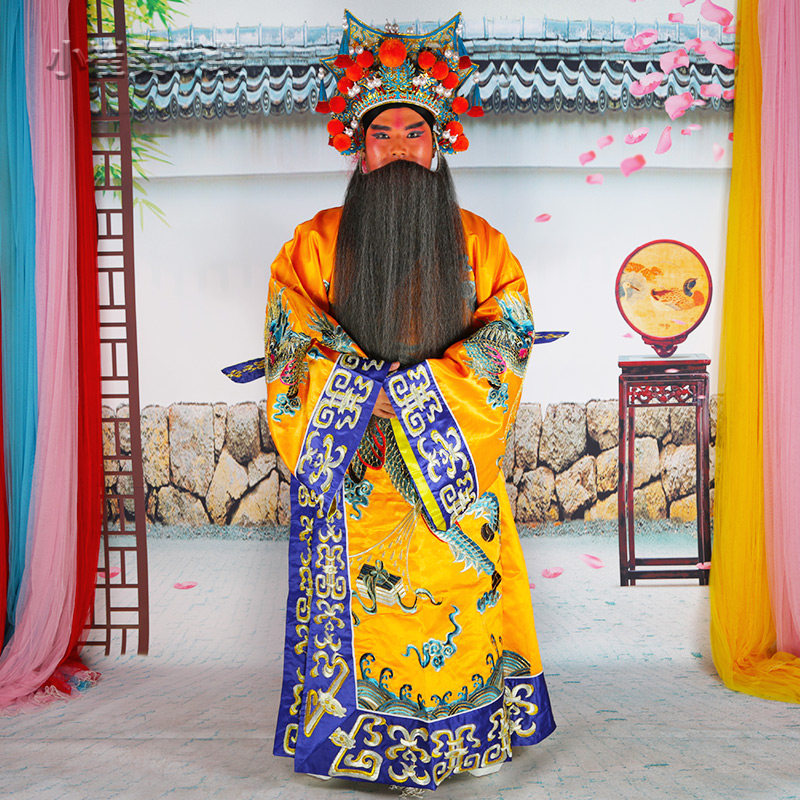 戏曲服装花脸老生开敞京剧麒麟衣太师开氅开台武生衣中军麒麟开氅