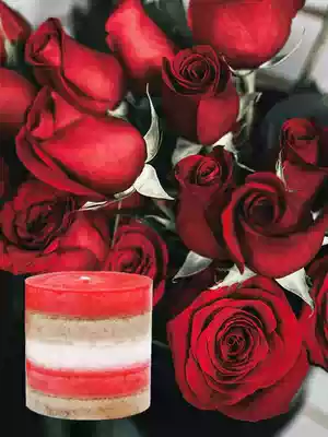 Wedding romantic red layered candlelight dinner atmosphere decoration Household non-smokeless cylindrical aromatherapy candle bedroom