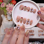 萌新醒狮 新年爱心纯手工穿戴甲猫眼高级感显白立体感中短款 甲片