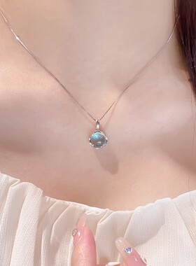 新款海蓝宝石项链女款轻奢