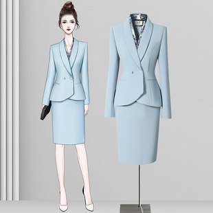 行政西装套装女播音主持艺考正装高端会所前台接待职业气质工作服