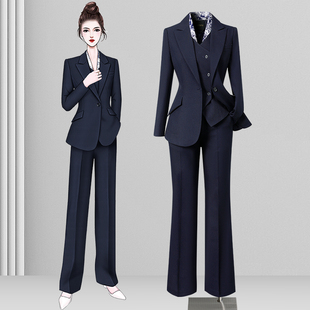 高端西装套装女正装商务经理工作服职业气质高级感西服马甲三件套