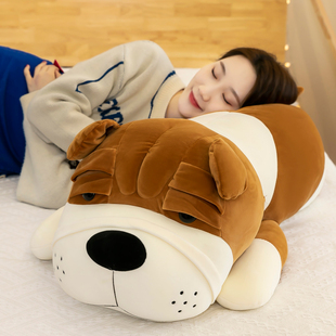 可爱卡通趴趴大头狗毛绒玩具沙皮狗狗儿童睡觉抱枕布娃娃生日礼物