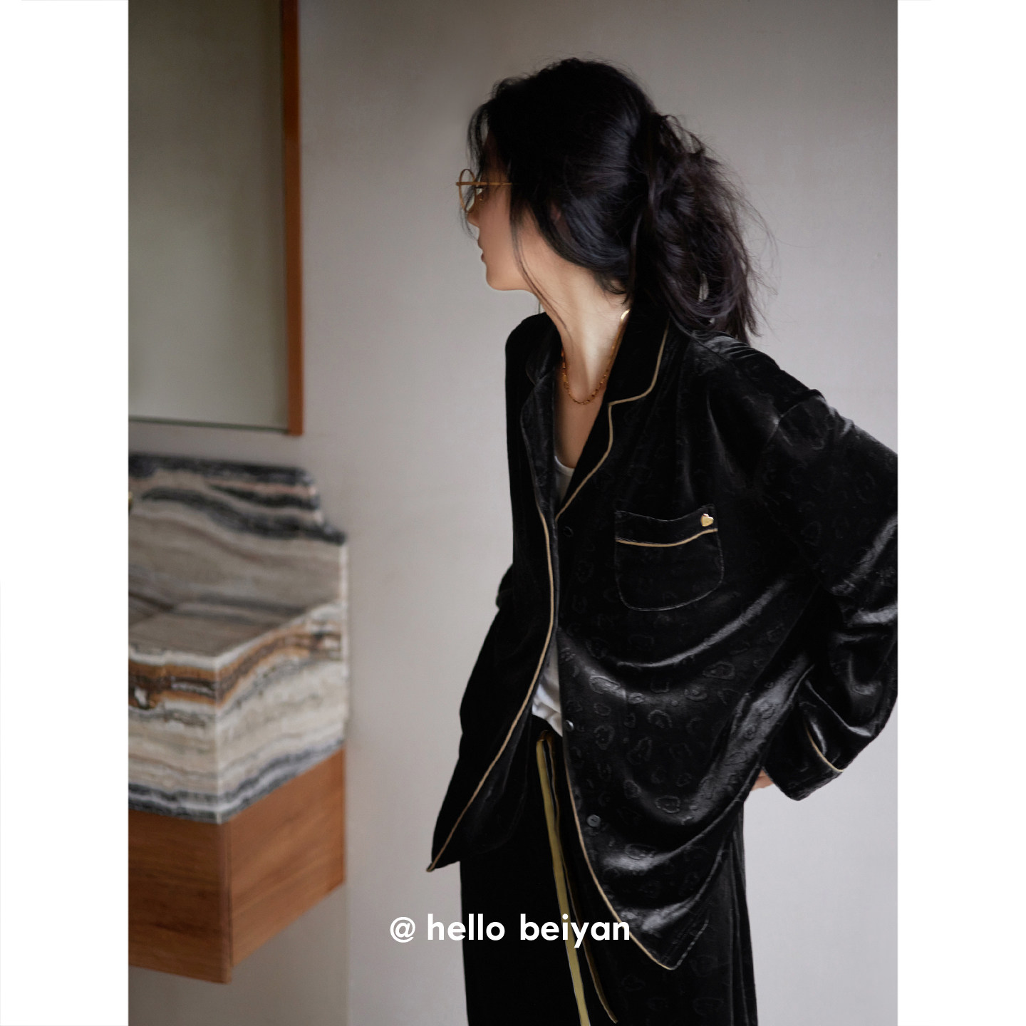 贝妍金丝绒睡衣女秋冬新款长袖开衫家居服高级感黑色显瘦大码套装,女士内衣/男士内衣/家居服,睡衣/家居服套装,淘宝优惠券,粉丝福利购,淘宝优惠卷