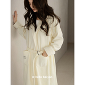 贝妍珊瑚绒睡衣女款 高级感浴袍保暖海岛绒家居服睡袍 秋冬性感开衫