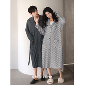 新款 大码 长袖 晨袍男士 毛巾睡袍浴袍 情侣睡衣女性感开衫 贝妍秋冬季