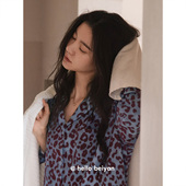 柔软莫代尔棉大码 贝妍高级感睡衣女春秋季 家居服 长袖 套装 时尚 开衫