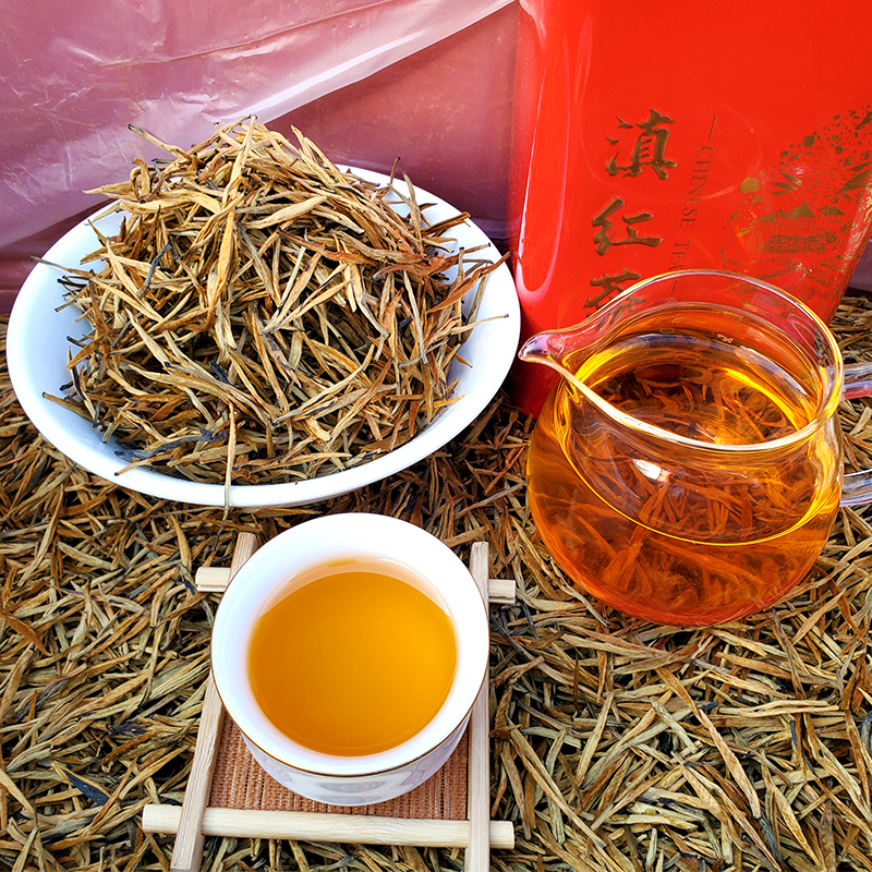 云南凤庆特级小金针滇红茶 蜜香古树红茶金丝滇红芽尖150克礼盒装