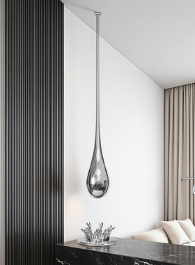 现代简约水滴雕塑玻璃钢客厅玄关电视柜悬挂装饰品摆件家居饰品