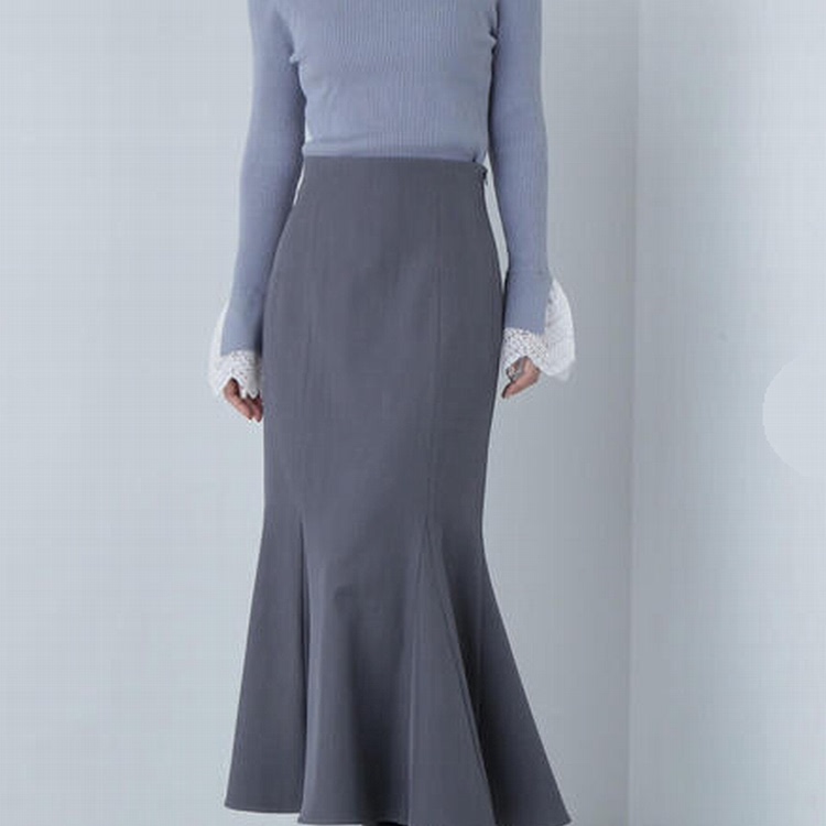 春秋女装中长款纯色半身裙鱼尾裙