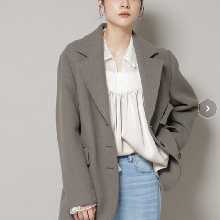 秋冬女装中长款毛呢西装外套纯色