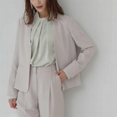 外套套装 300日单女装 通勤OL可水洗 纯色短款 V领轻薄西装 春夏季 新品