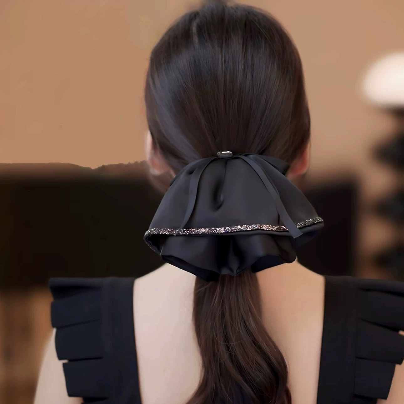 【赫本·华尔兹】韩版缎面裙摆高颅顶发圈马尾夹优雅发饰女抓夹