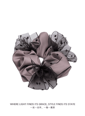 韩式赫本风大肠发圈波点蝴蝶结缎面大肠发圈2025新款高端发饰头饰