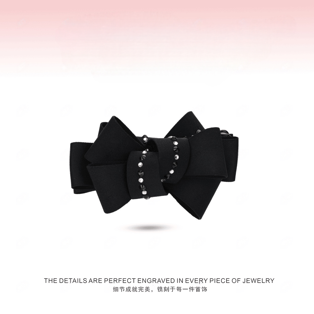 韩版东大门黑色蝴蝶结香蕉夹后脑勺发夹女2025新款高端发饰头饰女