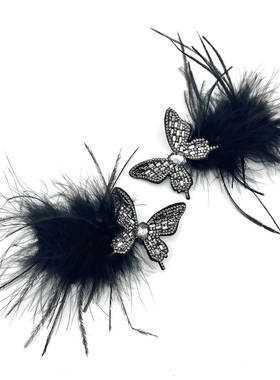 韩版秋冬夹子鸭嘴夹轻盈灵动蝴蝶羽毛刘海夹2024新款高级发夹发饰